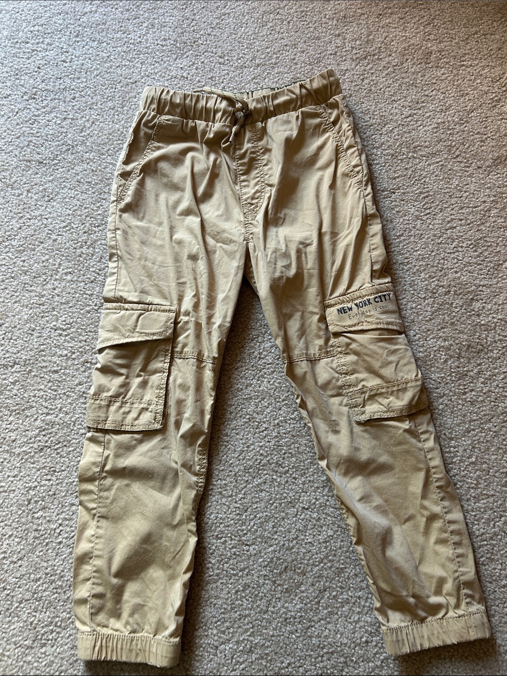 H&M Tan Cargo Jogger Pants with Patch Detail